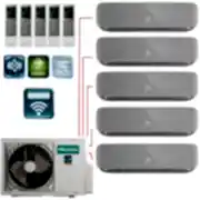 Мульти-сплит-система Hisense AMW5-42U4RTA + 5 внутренних блоков серии PREMIUM SILVER FM (9+9+9+9+9) серый, серебряный