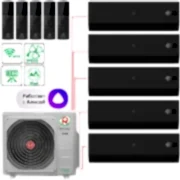 Мульти-сплит-система Royal Clima 5RMN-42HN/OUT + 5 внутренних блоков серии VENTURO NERO (9+9+9+9+9) черный