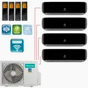 Мульти-сплит-система Hisense AMW5-36U4RQC + 4 внутренних блока серии PREMIUM BLACK FM (9+9+9+9) черный