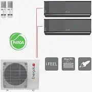 Мульти-сплит-система Energolux SAM14M2-AI/2 + 2 внутренних блока серии SMART MULTI (7+7) черный