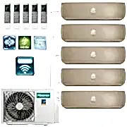 Мульти-сплит-система Hisense AMW5-42U4RTA + 5 внутренних блоков серии PREMIUM CHAMPAGNE FM (9+9+9+9+9) бежевый, золотой, шампань
